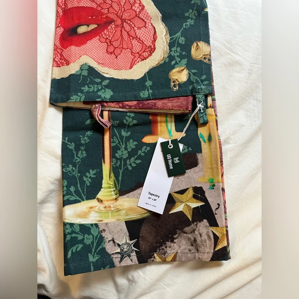 NWT Urban Outfitters Dream Collage Tapestry Floral Stars Moon Martini Print